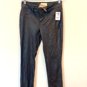 Black faux snake skin pants
